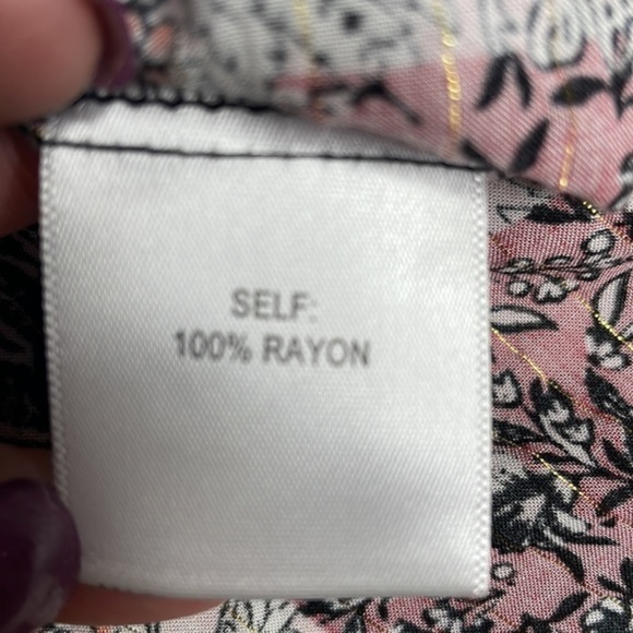 JANE and Delancy multicolored long sleeve‎ boho blouse. Smocked neckline/sleeves - Picture 12 of 13